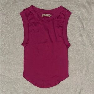 Free People Pink Sleeveless Muscle Tee